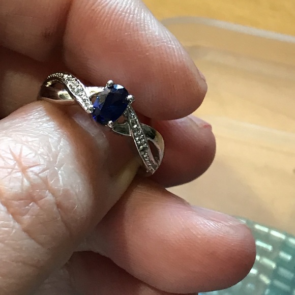 Sapphire and 14k (stamped) - Picture 1 of 6